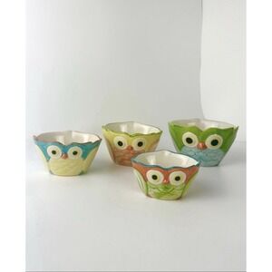 Pier 1 Owl Ceramic Measuring Cup 4 Piece Set Brand New.  Adorable